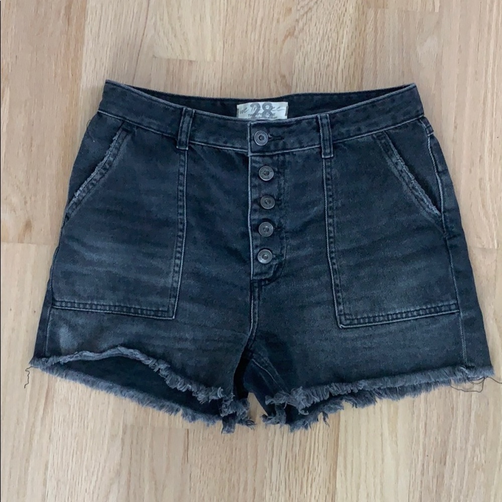 Black jean shorts from Free People
